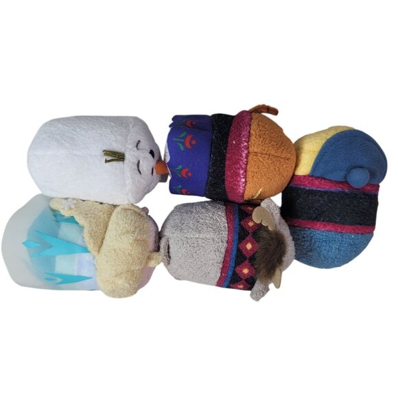 Disney Mini Plush 3.5" Frozen Elsa Anna Sven Olaf Kristoff Lot of 5 Tsum Tsum - Picture 5 of 8